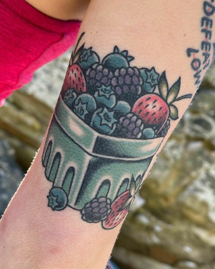 Wild berries watercolor tattoo