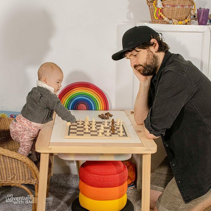 I Challenged Aster To A Game Of Chess. Didn’t Really She Would Beat Me So Fast. We Made This Image When Aster Was Only A Couple Months Old. At The Time She Was Still Wearing Cloth Diapers. Although It Looks Like She Collected More Than Chess Pieces
