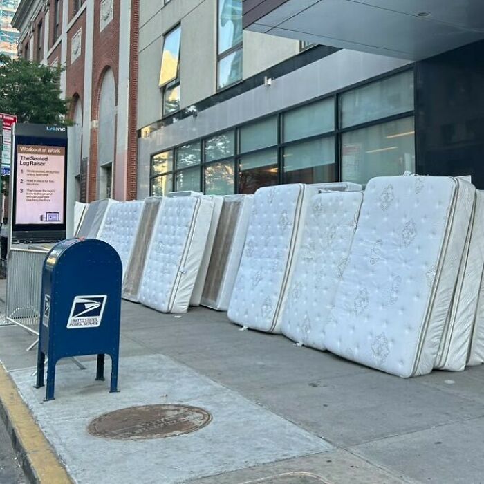 So We Have A Rule About Not Posting A Mattress. But What If It’s Like 20 Mattresses At Once? Back To The Rule Book. Outside The Even Hotel On Schermerhorn & Nevins 