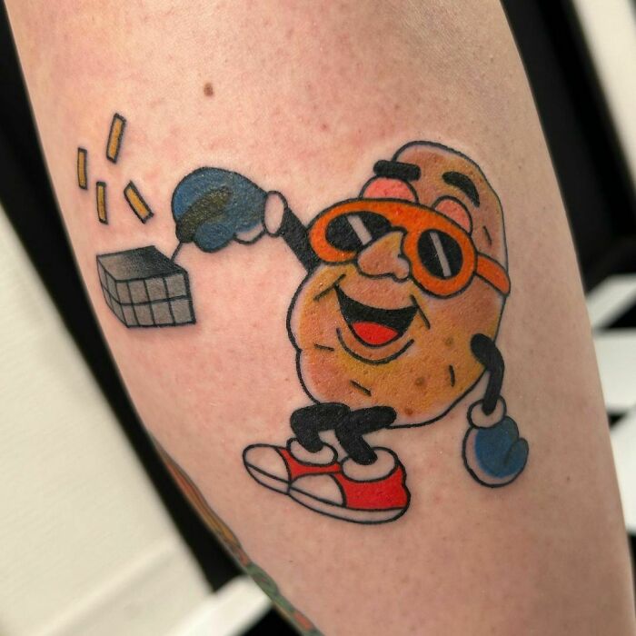 Potato chef watercolor tattoo