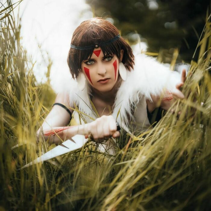 Person cosplaying princess Mononoke