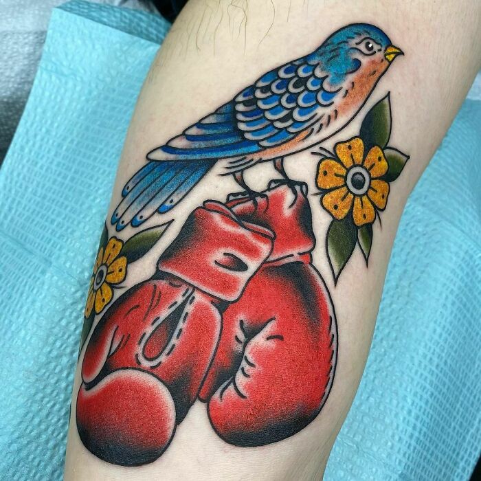 American traditional bird tattoo