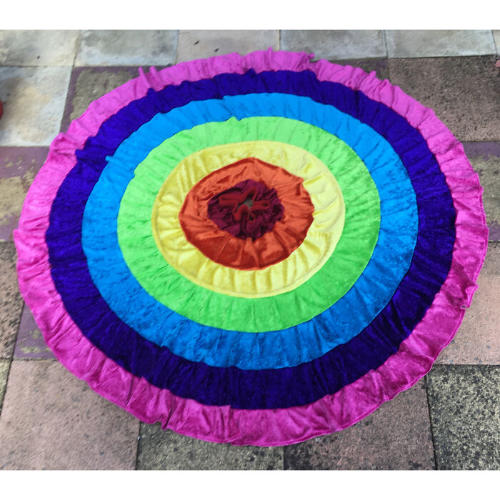 8 Of My Handmade Full Length, Full Circle Striped Velvet Skirts