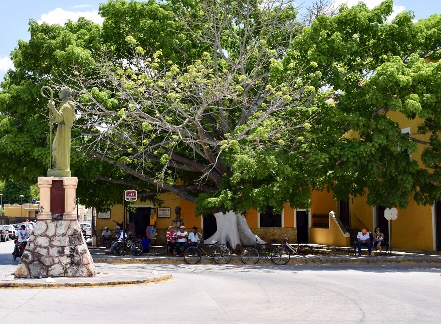 A Park In Front Of The Monastery In Izamal, Yucatan, Mexico