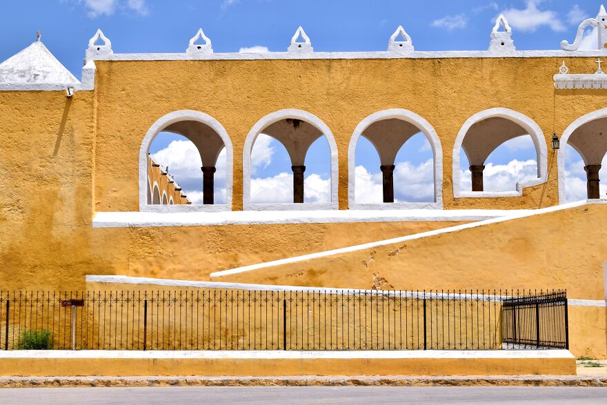 One Side Of The San Antonio De Padua Monastery In Izamal, Yucatan, Mexico