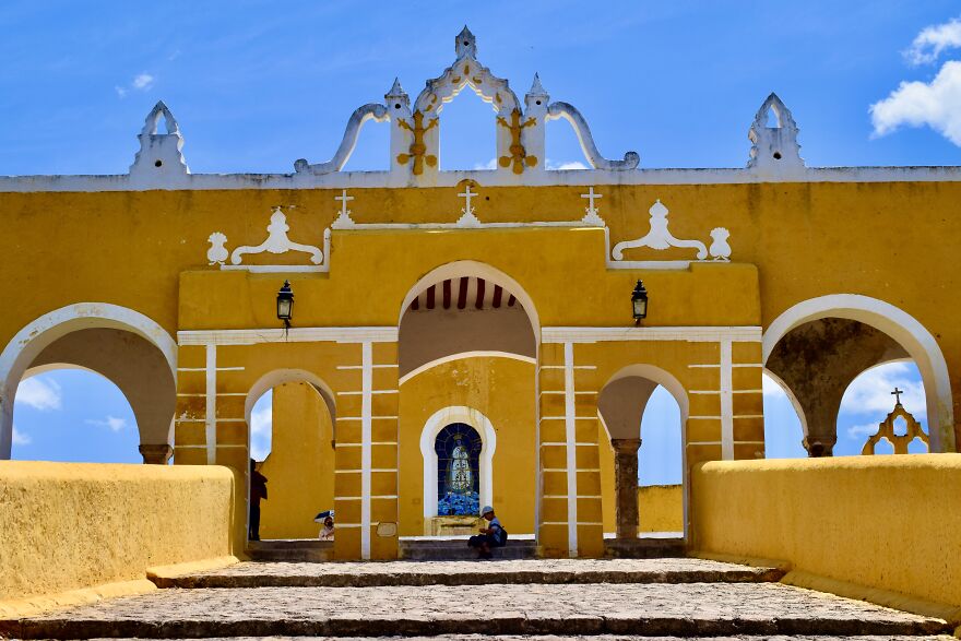 The Entrance To San Antonio De Padua Monastery In Izamal, Yucatan, Mexico