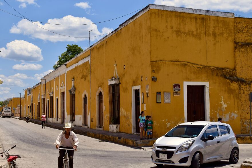 A Street Corner And Some Local Folks In Izamal, Yucatan, Mexico