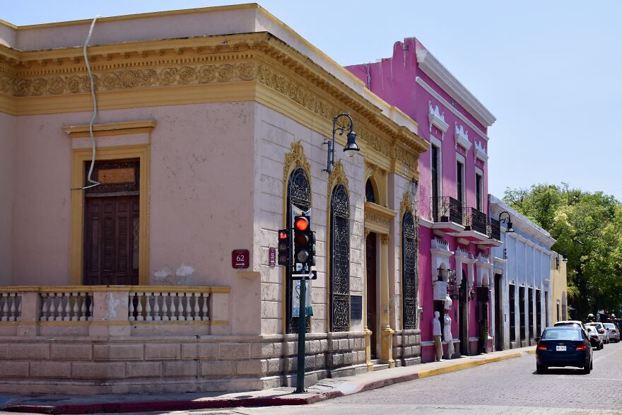 Colorful, Colonial Buildings In Merida, Mexico
