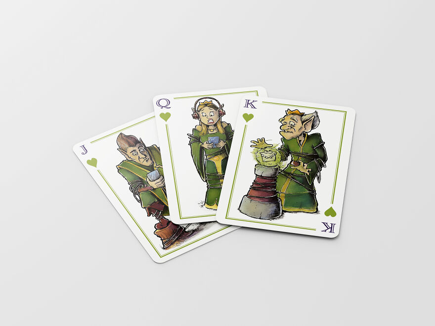 I Turned My Ink And Watercolor Paintings Of Fantasy Characters Into Playing Cards.