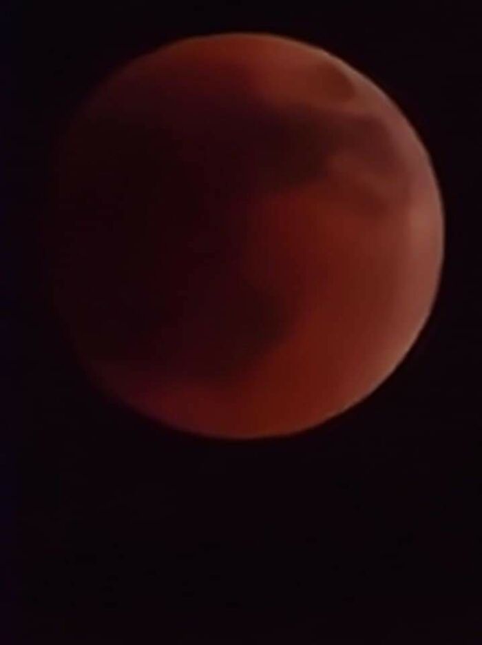 Husband Got This Great Shot Of The Blood Moon