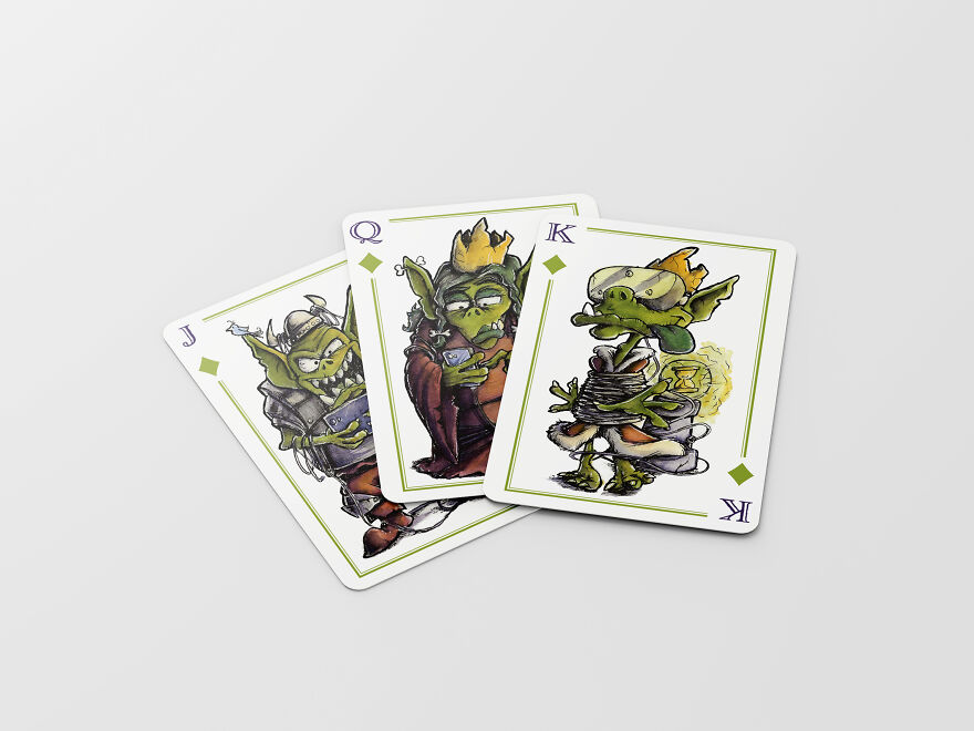 I Turned My Ink And Watercolor Paintings Of Fantasy Characters Into Playing Cards.