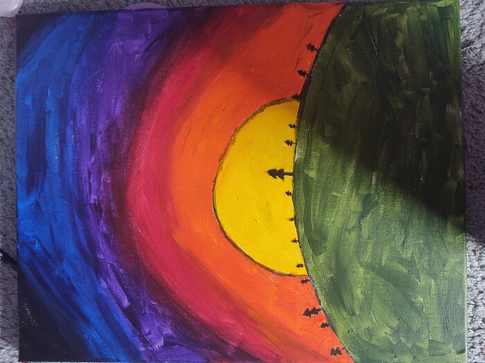 I Love To Paint And Draw Sunsets. This Is My Latest. I Tried Some Shading On This One