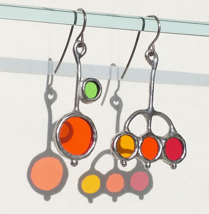 The Sun Makes My Stained Glass Earrings Even More Beautiful