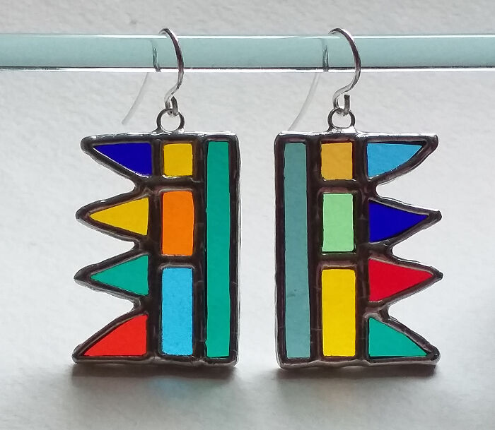 The Sun Makes My Stained Glass Earrings Even More Beautiful