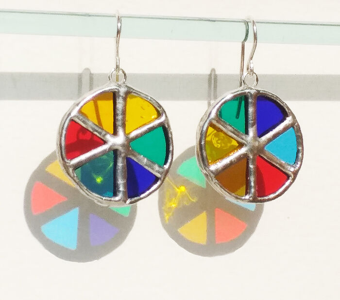 The Sun Makes My Stained Glass Earrings Even More Beautiful