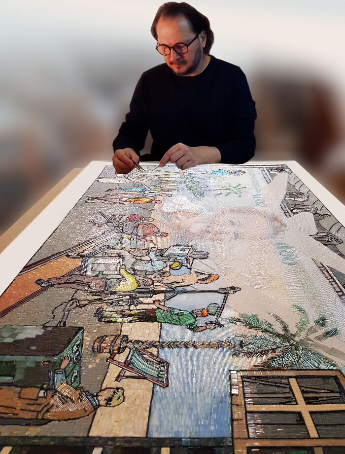 To Make The Paintings “Alive” I Cover Them With Glass Beads (17 Pics) To Make The Paintings “Alive” I Cover Them With Glass Beads (17 Pics)