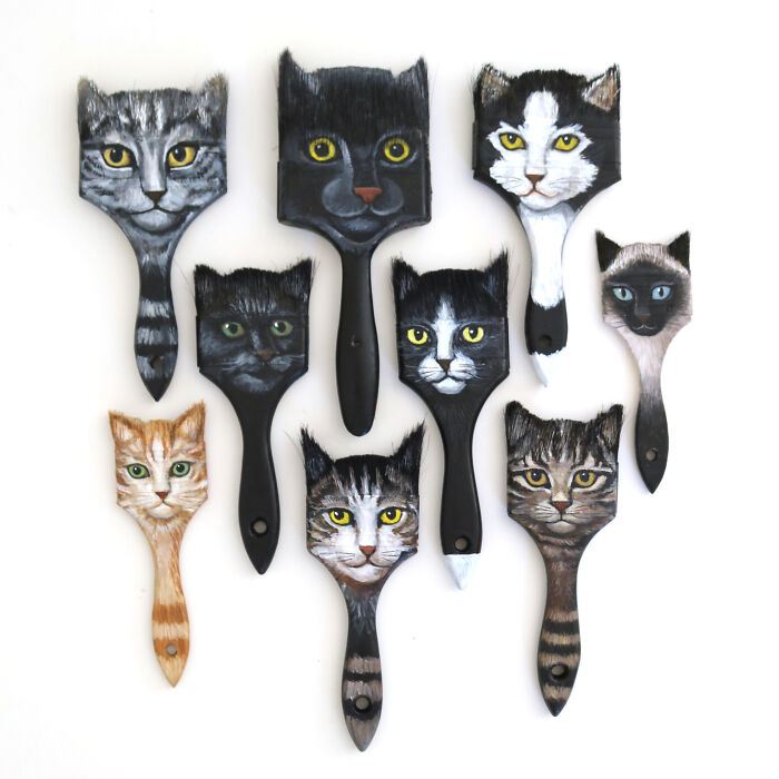 Cats On Paintbrushes