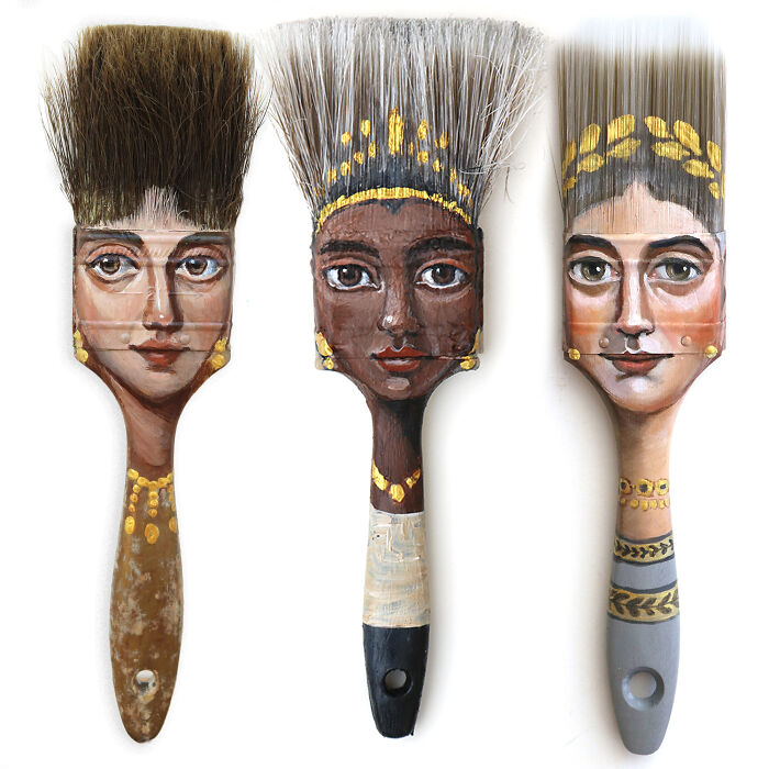 Three Paintbrush Portraits