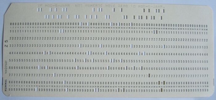 Paper punch card 