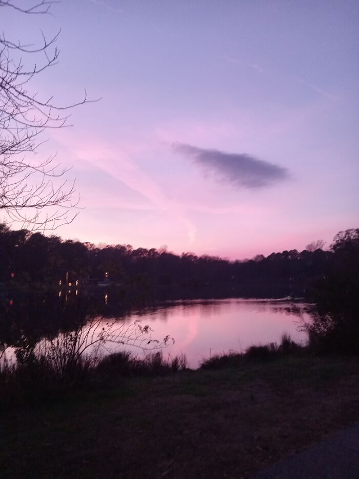 Sunset At The Lake By My House. I've Gotten A Ton Of Cool Reflection Pics There