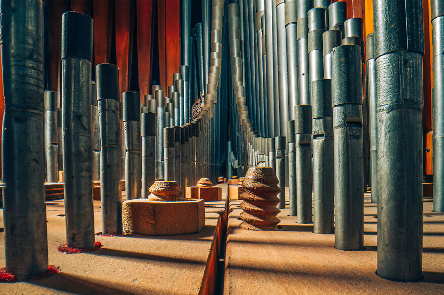 A Pipe Organ Or A Corridor Of Skyscrapers