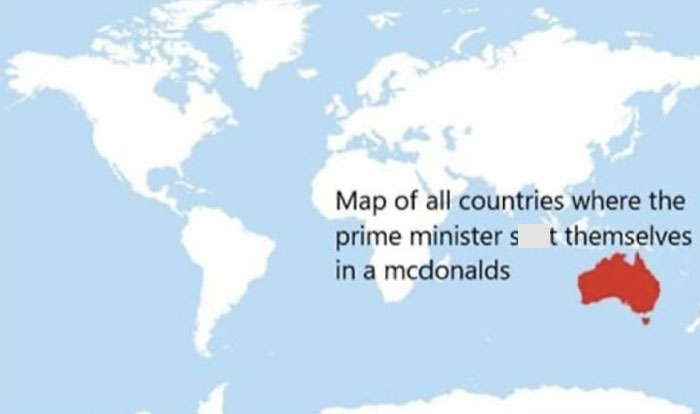 Map Of All The Countries Where The Prime Minister Shat Themselves In McDonald's