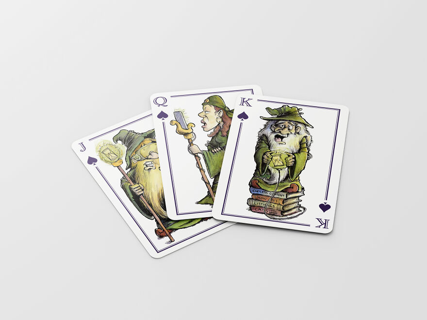 I Turned My Ink And Watercolor Paintings Of Fantasy Characters Into Playing Cards.