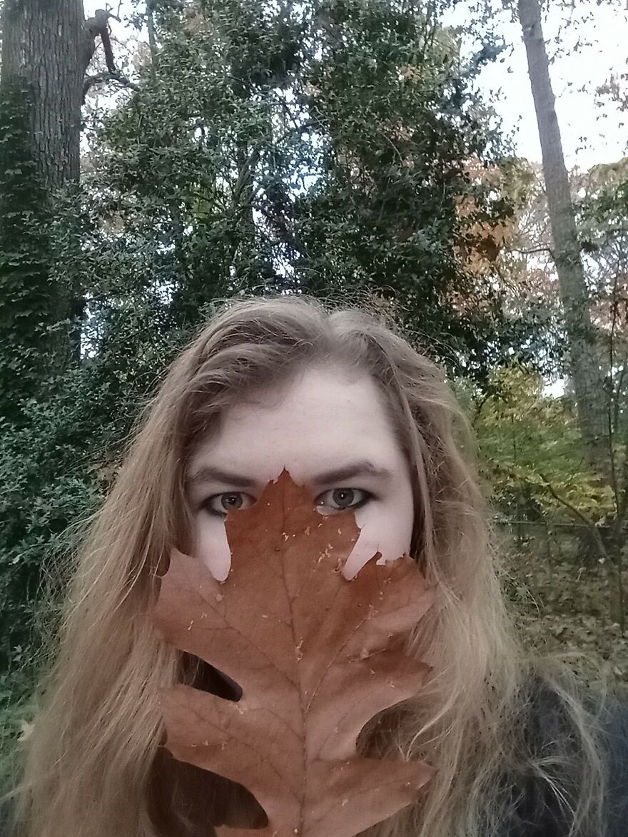 Me With A Big Leaf. Not That Great, Nothing Special, Just One Of The Few Decent Selfies I Have That Doesn't Show My Whole Face
