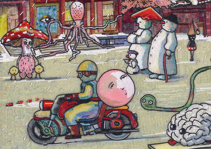 To Make The Paintings “Alive” I Cover Them With Glass Beads (17 Pics) To Make The Paintings “Alive” I Cover Them With Glass Beads (17 Pics)