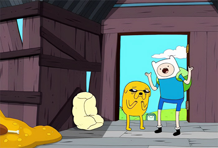 Finn the Human talking with Jake the Dog