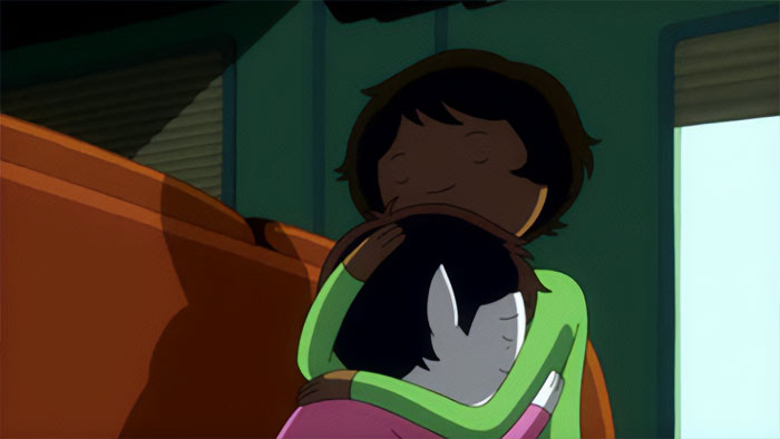 Marceline's mom hugs Marceline