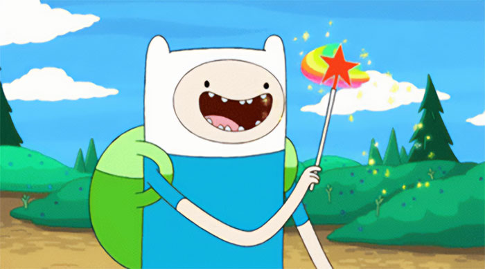 Finn the Human with magic wand