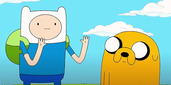Finn the Human talking with Jake the Dog
