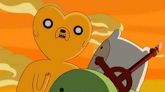 Jake the Dog head in the heart shape