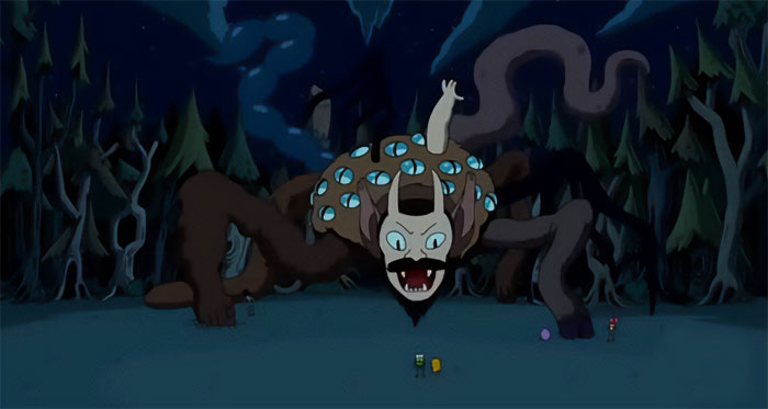 Hierophant talking with Finn the Human and Jake the Dog