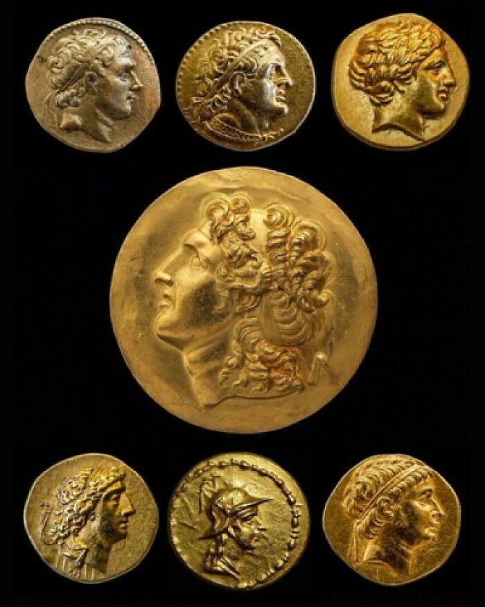 The Medallion Depicts The Image Of Alexander The Great, And The Gold Coins Were Used By The Hellenistic Kings During Their Reign