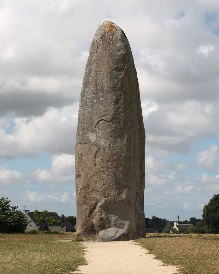 Menhir De Champ-Dolent, A Massive Menhir In Brittany, France. Most Likely Erected Between 5000–4000 Bc