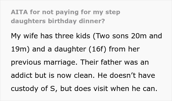 Teen Gets Mad Over Stepdad's Decision Not To Pay For Her Expensive Birthday Party Since He's Not Even Invited Teen Gets Mad Over Stepdad's Decision Not To Pay For Her Expensive Birthday Party Since He's Not Even Invited