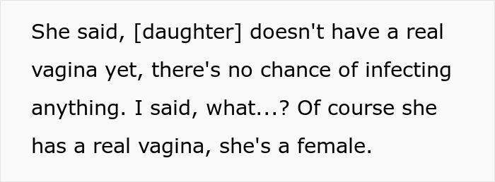 Guy Asks If He’s A Jerk For Getting In A Fight With His MIL About His Daughter Having “Real” Private Parts Guy Asks If He’s A Jerk For Getting In A Fight With His MIL About His Daughter Having “Real” Private Parts