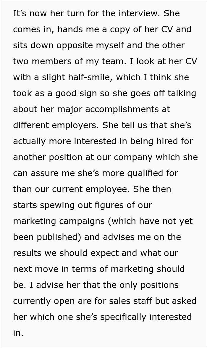 Person Rejects Job Candidate After Catching Her Lying About Her Experience, Meets Her At A Different Company As Her Boss Years Later Person Rejects Job Candidate After Catching Her Lying About Her Experience, Meets Her At A Different Company As Her Boss Years Later
