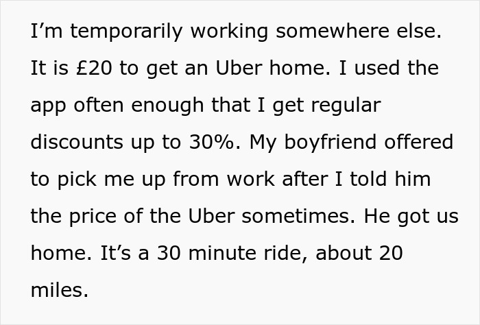 Boyfriend Demands To Be Paid The Same As Uber For Picking Girlfriend Up From Work, And The Woman Is Perplexed Boyfriend Demands To Be Paid The Same As Uber For Picking Girlfriend Up From Work, And The Woman Is Perplexed