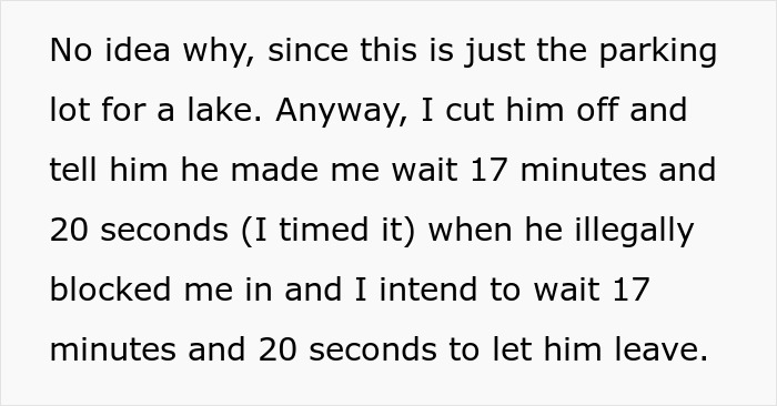 Person Decided To Block A Car For Exactly 17 Minutes And 20 Seconds To Get Revenge, They Drive Off And Regret It Dearly Person Decided To Block A Car For Exactly 17 Minutes And 20 Seconds To Get Revenge, They Drive Off And Regret It Dearly
