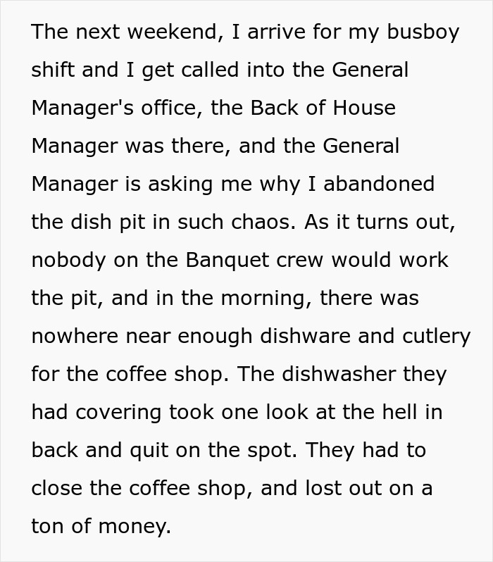 Manager Ignores His Part Of The Deal With Busboy, Regrets It When He Just Up And Leaves, Leaving The Place In Complete Pandemonium