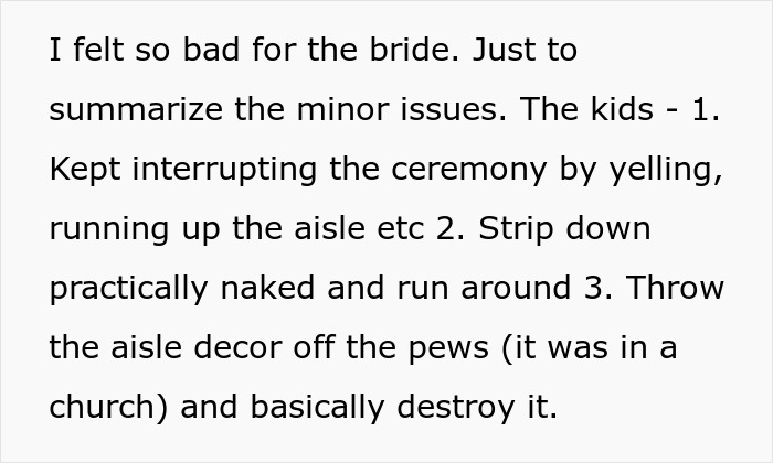 "It's Not My Problem Your Wedding Isn't Kid Friendly": Bride And Groom Take Parents To Court After Their Kids Ruin Their Wedding "It's Not My Problem Your Wedding Isn't Kid Friendly": Bride And Groom Take Parents To Court After Their Kids Ruin Their Wedding