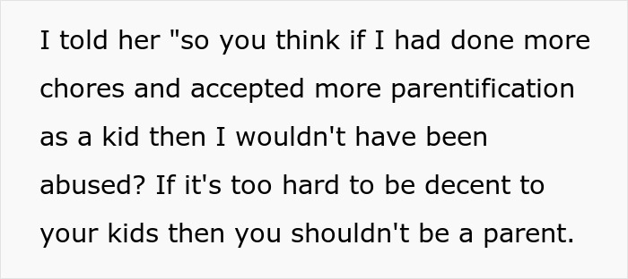 Friend Thinks Woman’s Abusive Mother Can Be Excused Because “It’s Hard Being A Parent,” So She Compares Her To Her Ex To Open Her Eyes