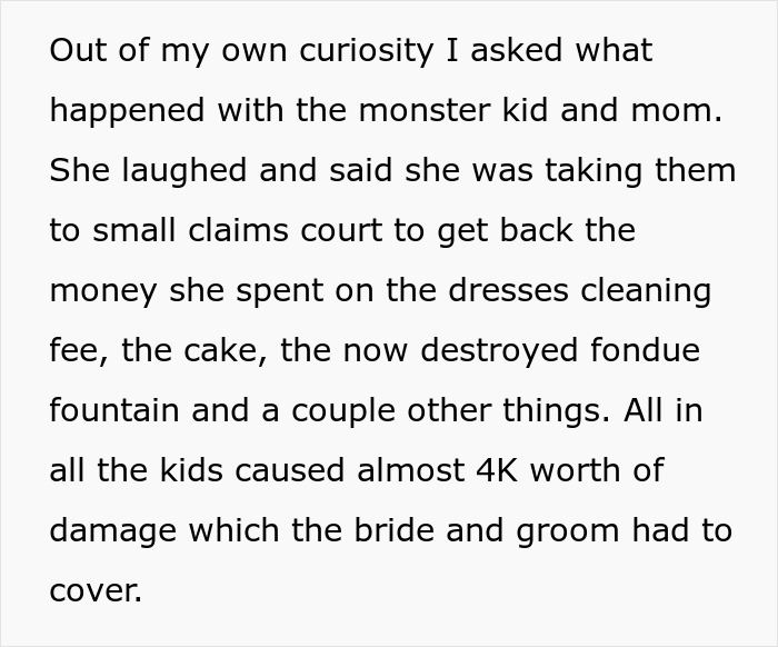"It's Not My Problem Your Wedding Isn't Kid Friendly": Bride And Groom Take Parents To Court After Their Kids Ruin Their Wedding "It's Not My Problem Your Wedding Isn't Kid Friendly": Bride And Groom Take Parents To Court After Their Kids Ruin Their Wedding
