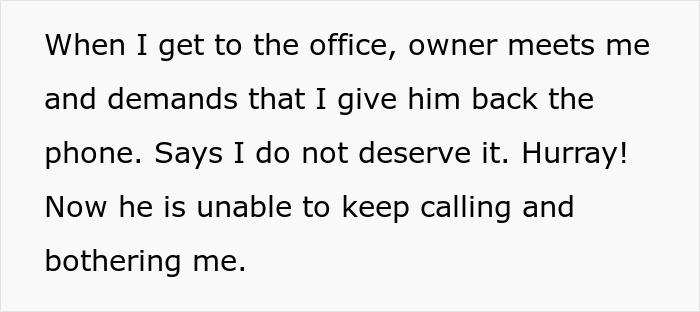 Boss Confiscates Employee’s Company Cell Phone Because He Doesn’t ‘Deserve’ It, Gets Angry When His Employee Ignores His Calls Boss Confiscates Employee’s Company Cell Phone Because He Doesn’t ‘Deserve’ It, Gets Angry When His Employee Ignores His Calls