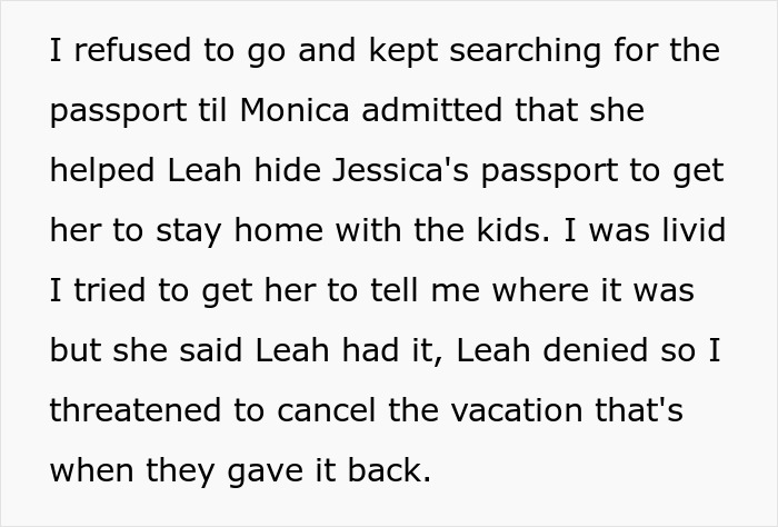"Am I A Jerk For Canceling The Entire Vacation When I Found Out That My Stepdaughters Deliberately Hid My Daughter's Passport To Get Her To Stay Home?" "Am I A Jerk For Canceling The Entire Vacation When I Found Out That My Stepdaughters Deliberately Hid My Daughter's Passport To Get Her To Stay Home?"