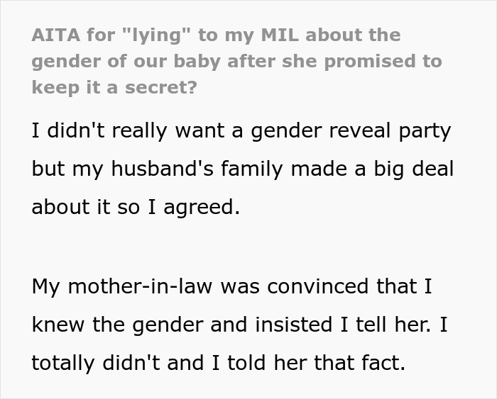 Woman Forces DIL To Tell Her The Gender Of Her Baby Even Though She Doesn't Know It, Just To Tell Everyone And Embarrass Herself At The Gender Reveal Woman Forces DIL To Tell Her The Gender Of Her Baby Even Though She Doesn't Know It, Just To Tell Everyone And Embarrass Herself At The Gender Reveal