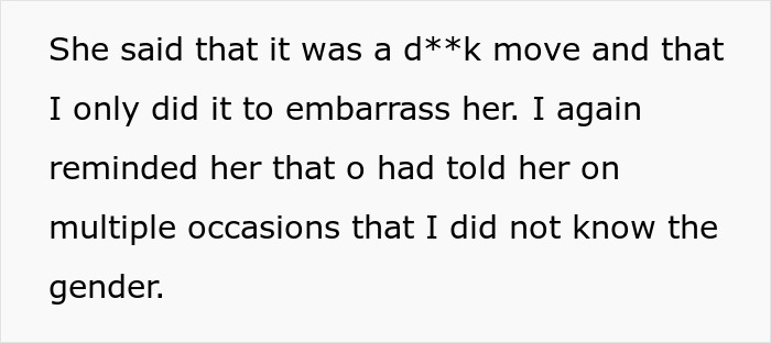 Woman Forces DIL To Tell Her The Gender Of Her Baby Even Though She Doesn't Know It, Just To Tell Everyone And Embarrass Herself At The Gender Reveal Woman Forces DIL To Tell Her The Gender Of Her Baby Even Though She Doesn't Know It, Just To Tell Everyone And Embarrass Herself At The Gender Reveal